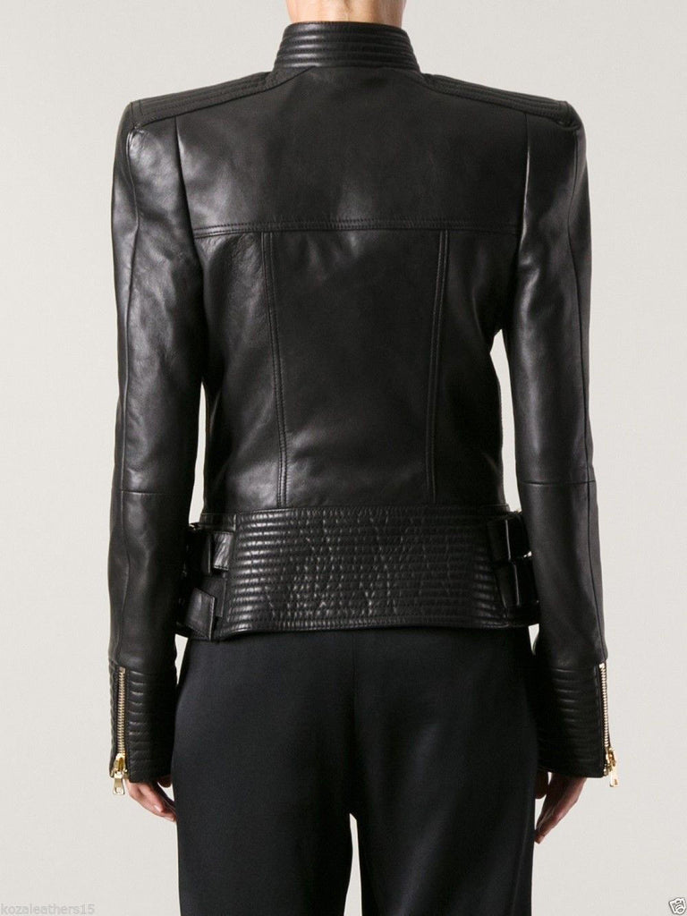 Biker / Motorcycle Jacket - Women Real Lambskin Leather Jacket KW001 - Koza Leathers