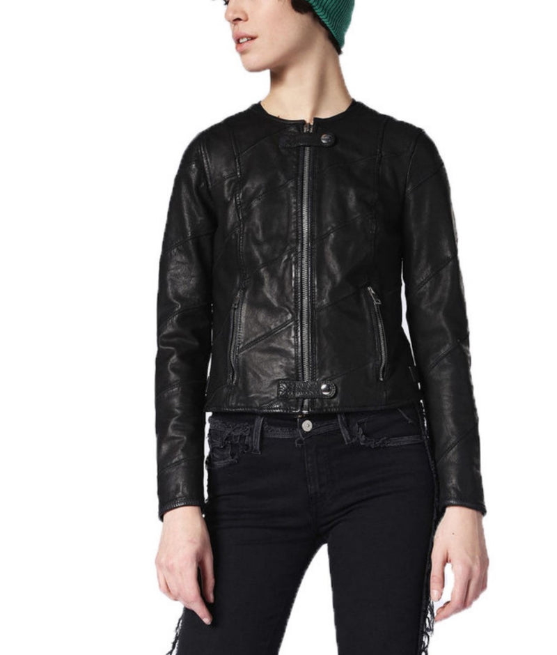 Biker / Motorcycle Jacket - Women Real Lambskin Leather Biker Jacket KW524 - Koza Leathers