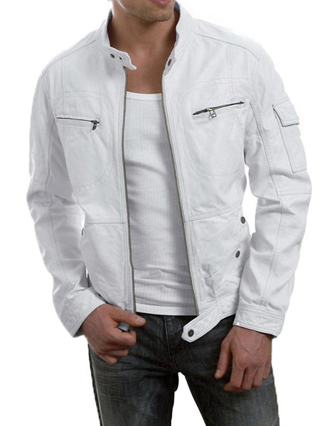 Men Real Lambskin Leather Jacket KM005 - Koza Leathers
