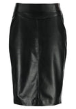 Knee Length Skirt - Women Real Lambskin Leather Knee Length Skirt WS128 - Koza Leathers