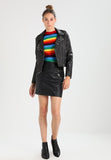 Knee Length Skirt - Women Real Lambskin Leather Mini Skirt WS129 - Koza Leathers