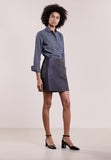 Knee Length Skirt - Women Real Lambskin Leather Mini Skirt WS132 - Koza Leathers