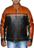 Men Real Lambskin Motorcycle Leather Biker Jacket KM485