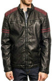 Men Real Lambskin Motorcycle Leather Biker Jacket KM486