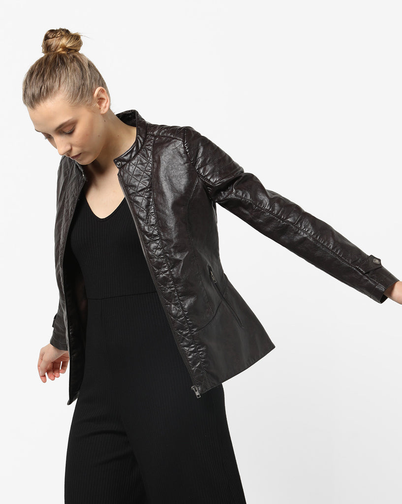 Biker / Motorcycle Jacket - Women Real Lambskin Leather Biker Jacket KW563 - Koza Leathers