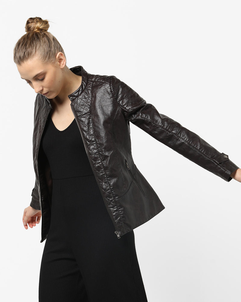 Biker / Motorcycle Jacket - Women Real Lambskin Leather Biker Jacket KW563 - Koza Leathers