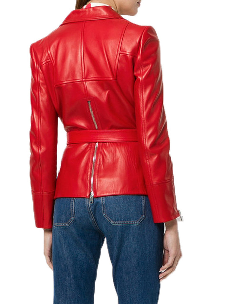 Biker / Motorcycle Jacket - Women Real Lambskin Leather Biker Jacket KW548 - Koza Leathers
