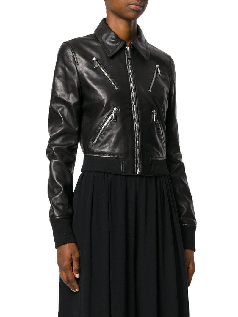 Biker / Motorcycle Jacket - Women Real Lambskin Leather Biker Jacket KW536 - Koza Leathers