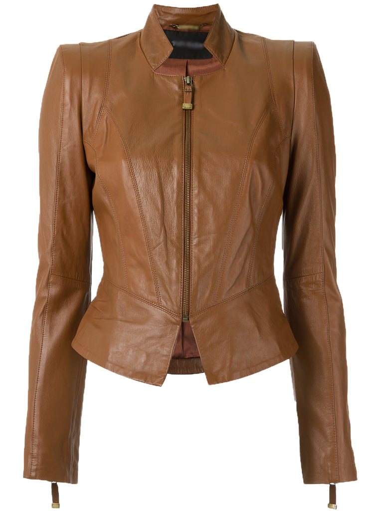 Biker / Motorcycle Jacket - Women Real Lambskin Leather Biker Jacket KW537 - Koza Leathers