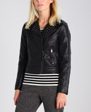 Women Real Lambskin Leather Biker Jacket KW293