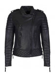 Women Real Lambskin Leather Biker Jacket KW085
