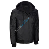 Men Real Lambskin Motorcycle Leather Biker Jacket KM219
