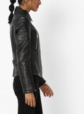 Biker / Motorcycle Jacket - Women Real Lambskin Leather Biker Jacket KW564 - Koza Leathers