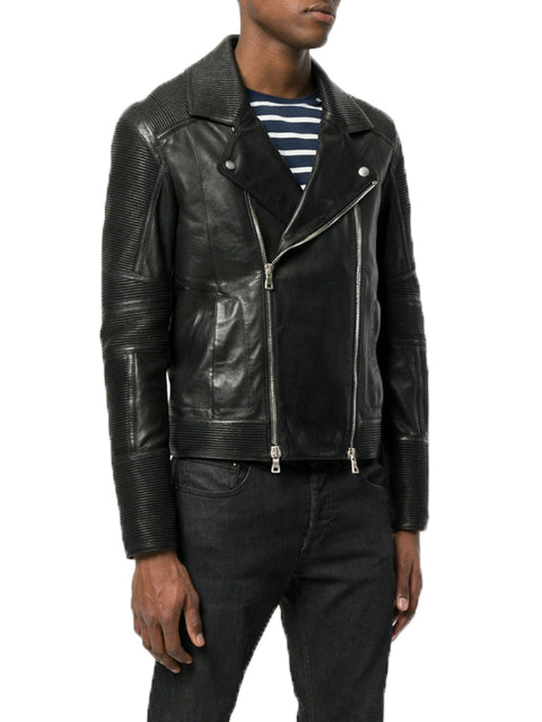 Biker Jacket - Men Real Lambskin Motorcycle Leather Biker Jacket KM364 - Koza Leathers