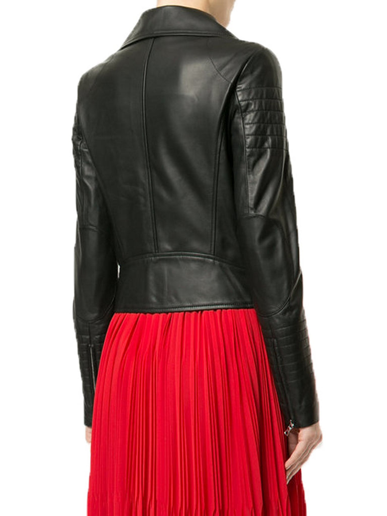 Biker / Motorcycle Jacket - Women Real Lambskin Leather Biker Jacket KW549 - Koza Leathers