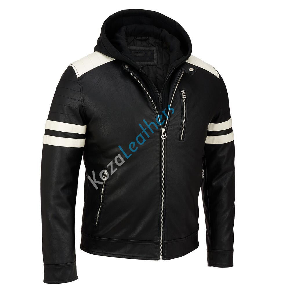 Biker Jacket - Men Real Lambskin Motorcycle Leather Biker Jacket KM221 - Koza Leathers