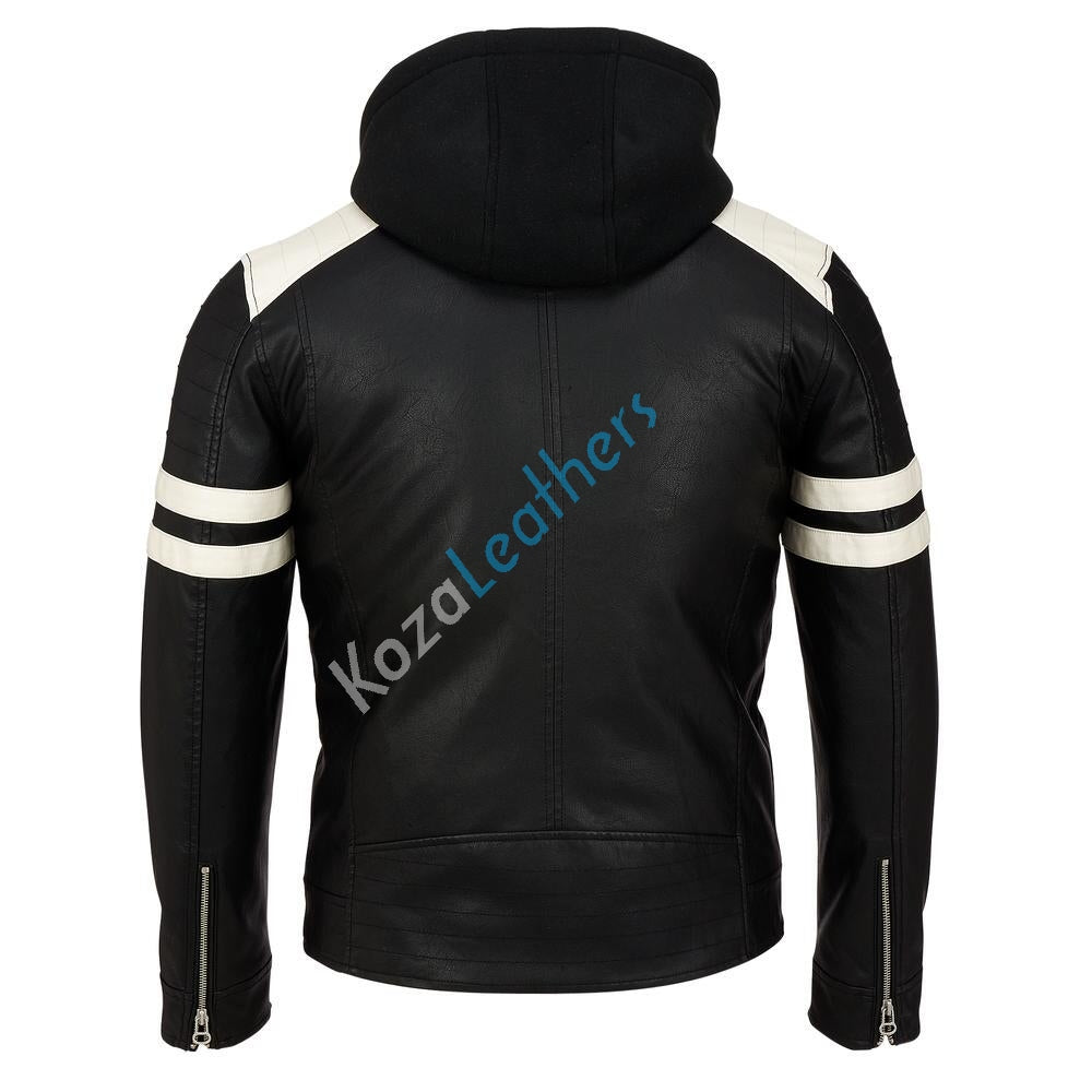 Biker Jacket - Men Real Lambskin Motorcycle Leather Biker Jacket KM221 - Koza Leathers