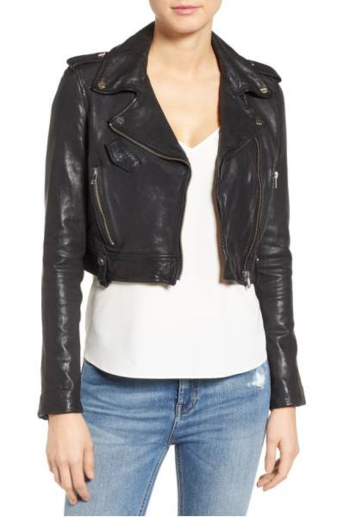 Biker / Motorcycle Jacket - Women Real Lambskin Leather Biker Jacket KW365 - Koza Leathers