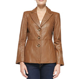 Koza Leathers Women's Real Lambskin Leather Blazer BW074