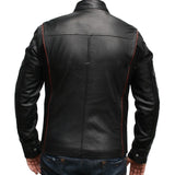 Biker Jacket - Men Real Lambskin Motorcycle Leather Biker Jacket KM319 - Koza Leathers