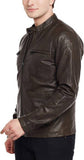 Biker Jacket - Men Real Lambskin Motorcycle Leather Biker Jacket KM389 - Koza Leathers