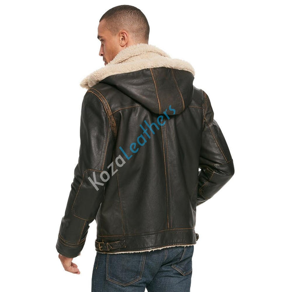 Men's Genuine Lambskin Bomber Leather Jacket NJ004 - Koza Leathers
