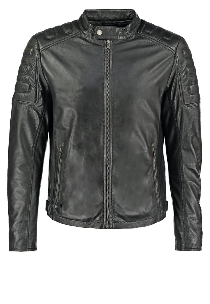Biker Jacket - Men Real Lambskin Motorcycle Leather Biker Jacket KM240 - Koza Leathers