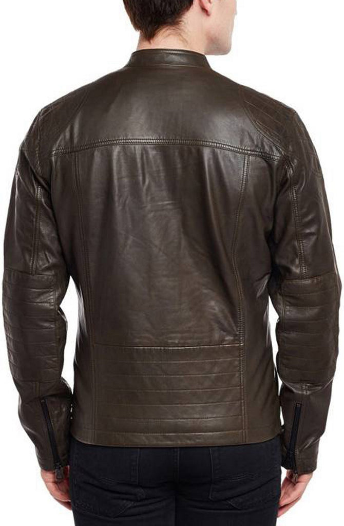 Biker Jacket - Men Real Lambskin Motorcycle Leather Biker Jacket KM389 - Koza Leathers