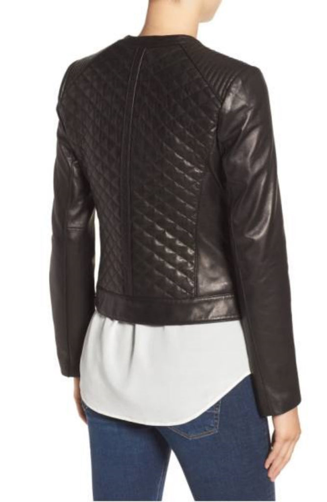 Biker / Motorcycle Jacket - Women Real Lambskin Leather Biker Jacket KW368 - Koza Leathers