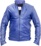 Men Real Lambskin Motorcycle Leather Biker Jacket KM508
