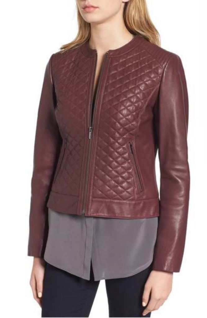 Biker / Motorcycle Jacket - Women Real Lambskin Leather Biker Jacket KW370 - Koza Leathers