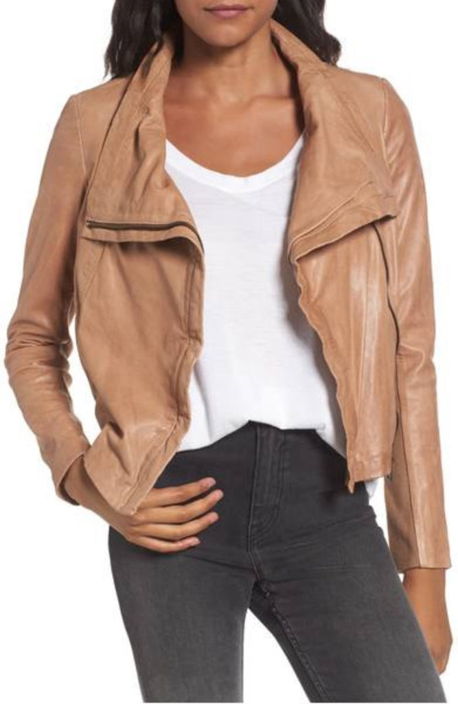 Biker / Motorcycle Jacket - Women Real Lambskin Leather Biker Jacket KW371 - Koza Leathers