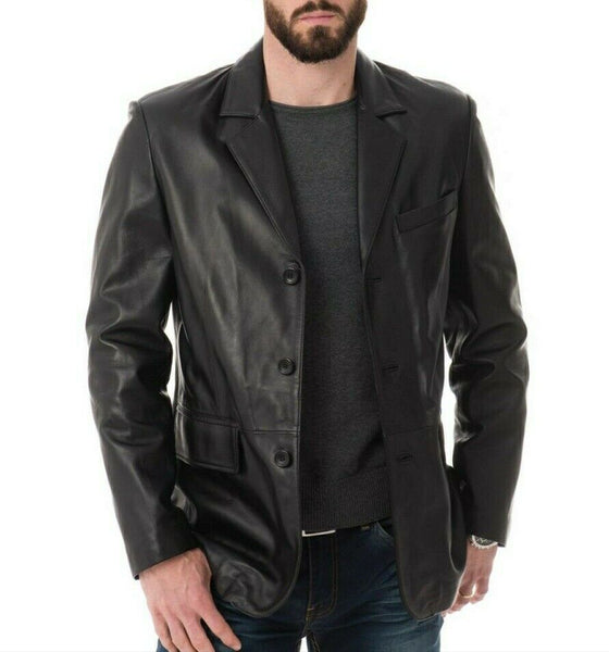 KozassaN Koza Leathers Men's Real Lambskin Leather Blazer KB151