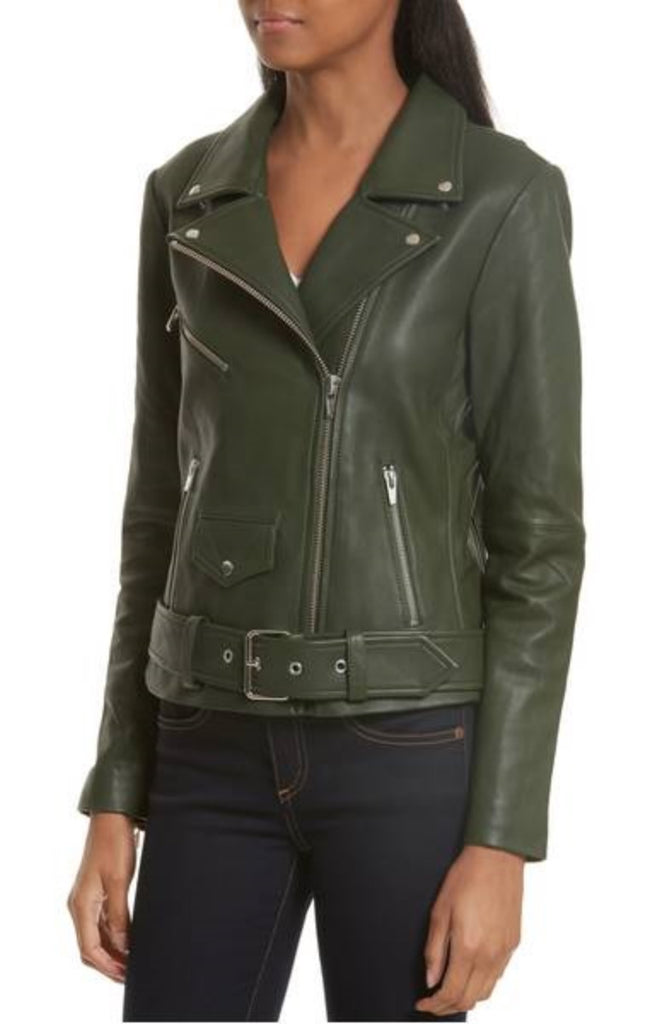 Biker / Motorcycle Jacket - Women Real Lambskin Leather Biker Jacket KW375 - Koza Leathers