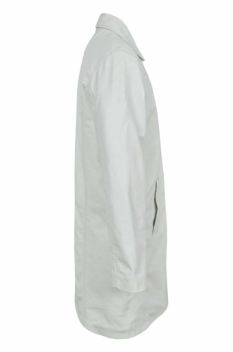 Koza Leathers Men's Genuine Lambskin Trench Coat Real Leather Jacket TM050