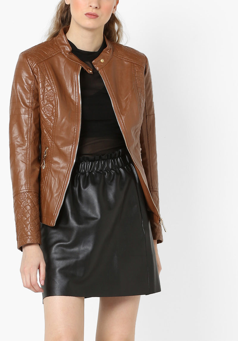Biker / Motorcycle Jacket - Women Real Lambskin Leather Biker Jacket KW566 - Koza Leathers