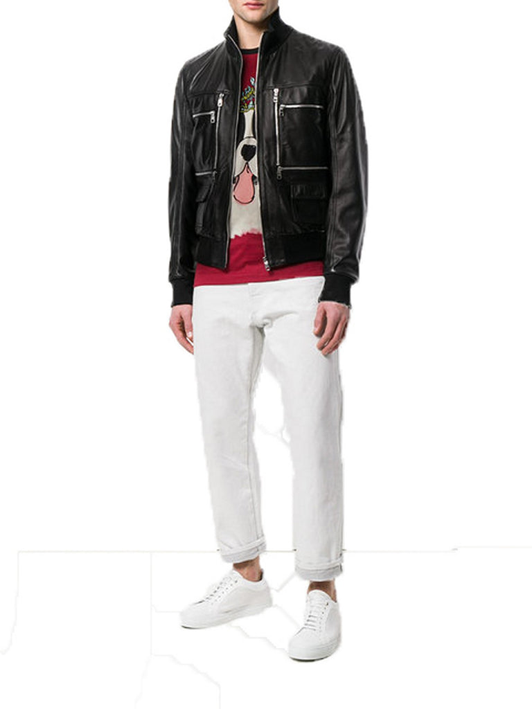 Biker Jacket - Men Real Lambskin Motorcycle Leather Biker Jacket KM366 - Koza Leathers