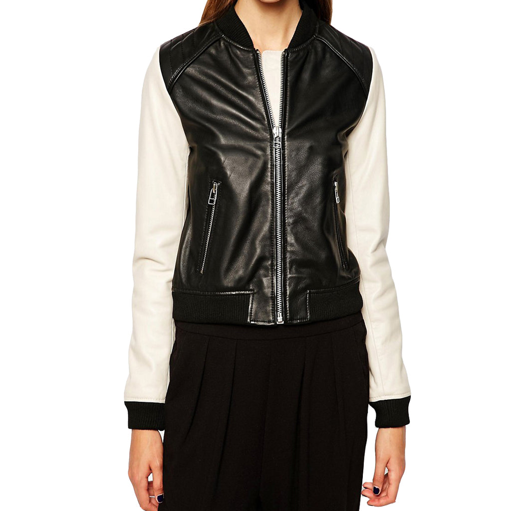 Biker / Motorcycle Jacket - Women Real Lambskin Leather Biker Jacket KW452 - Koza Leathers
