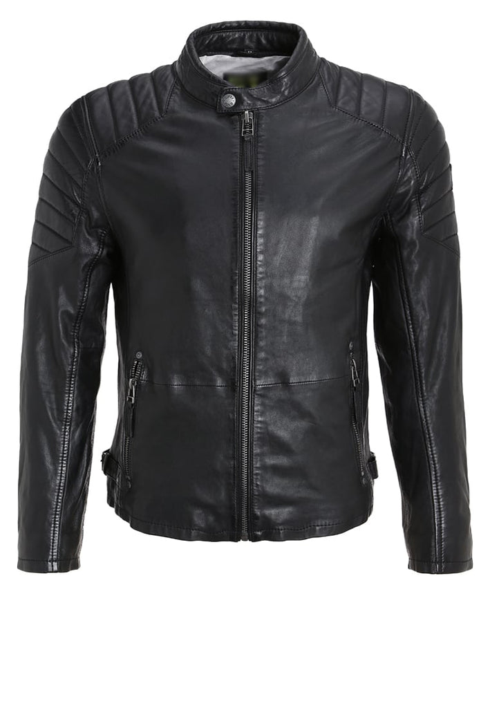 Biker Jacket - Men Real Lambskin Motorcycle Leather Biker Jacket KM241 - Koza Leathers