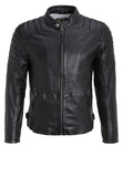 Biker Jacket - Men Real Lambskin Motorcycle Leather Biker Jacket KM241 - Koza Leathers