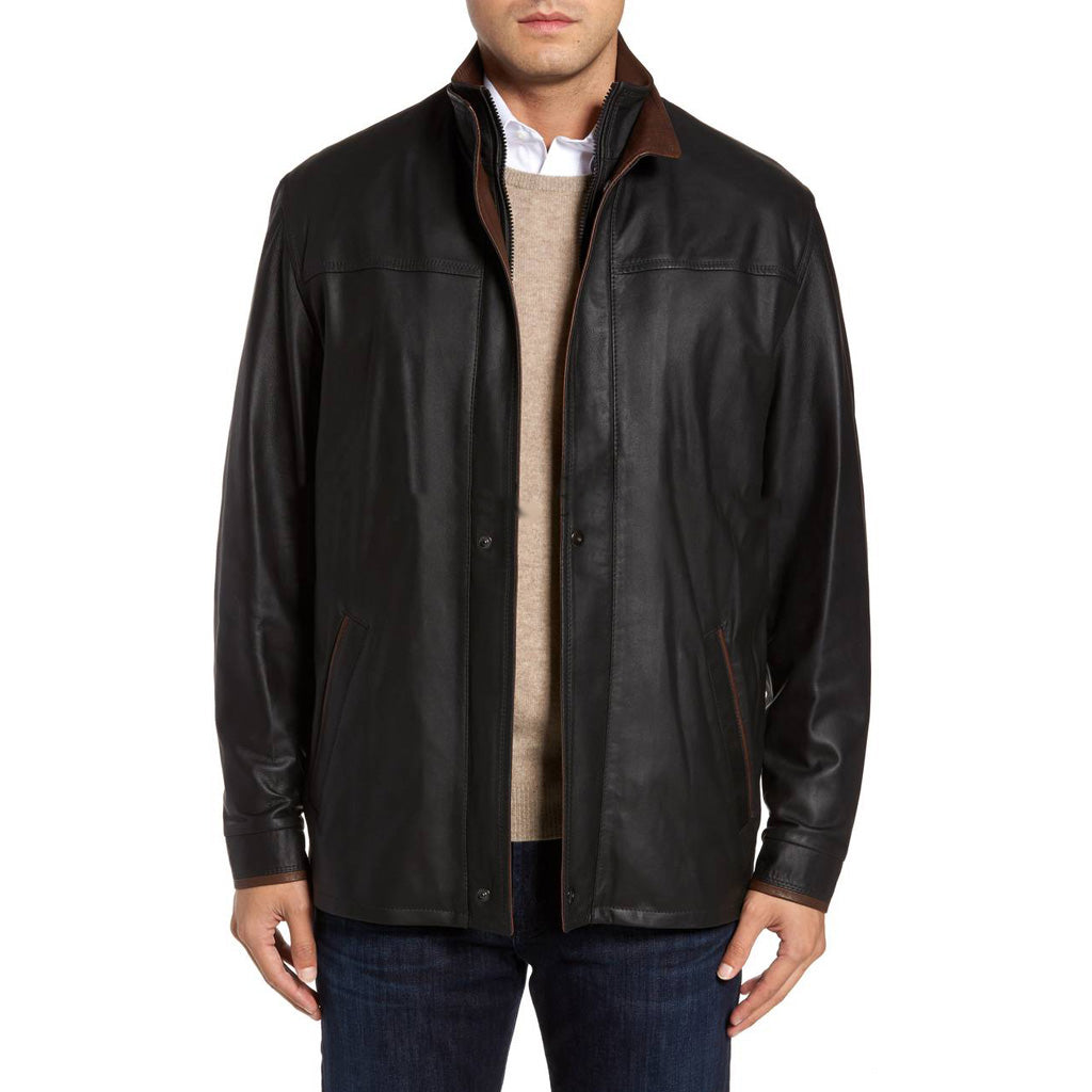 Biker Jacket - Men Real Lambskin Motorcycle Leather Biker Jacket KM320 - Koza Leathers