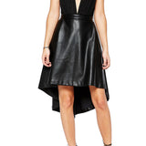 Knee Length Skirt - Women Real Lambskin Leather Knee Length Skirt WS149 - Koza Leathers