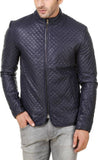 Men Real Lambskin Motorcycle Leather Biker Jacket KM532