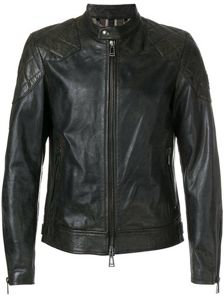 Biker Jacket - Men Real Lambskin Motorcycle Leather Biker Jacket KM368 - Koza Leathers