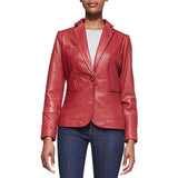 Koza Leathers Women's Real Lambskin Leather Blazer BW076