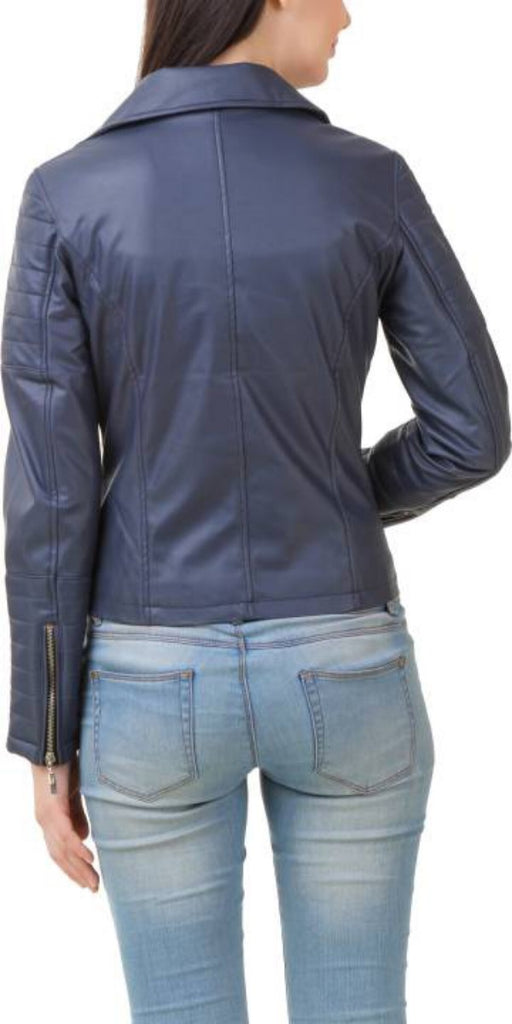 Biker / Motorcycle Jacket - Women Real Lambskin Leather Biker Jacket KW388 - Koza Leathers