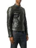 Biker Jacket - Men Real Lambskin Motorcycle Leather Biker Jacket KM368 - Koza Leathers