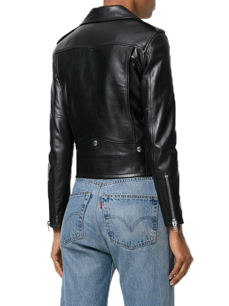 Biker / Motorcycle Jacket - Women Real Lambskin Leather Biker Jacket KW553 - Koza Leathers