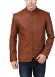 Men Real Lambskin Motorcycle Leather Biker Jacket KM534