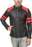 Men Real Lambskin Motorcycle Leather Biker Jacket KM536